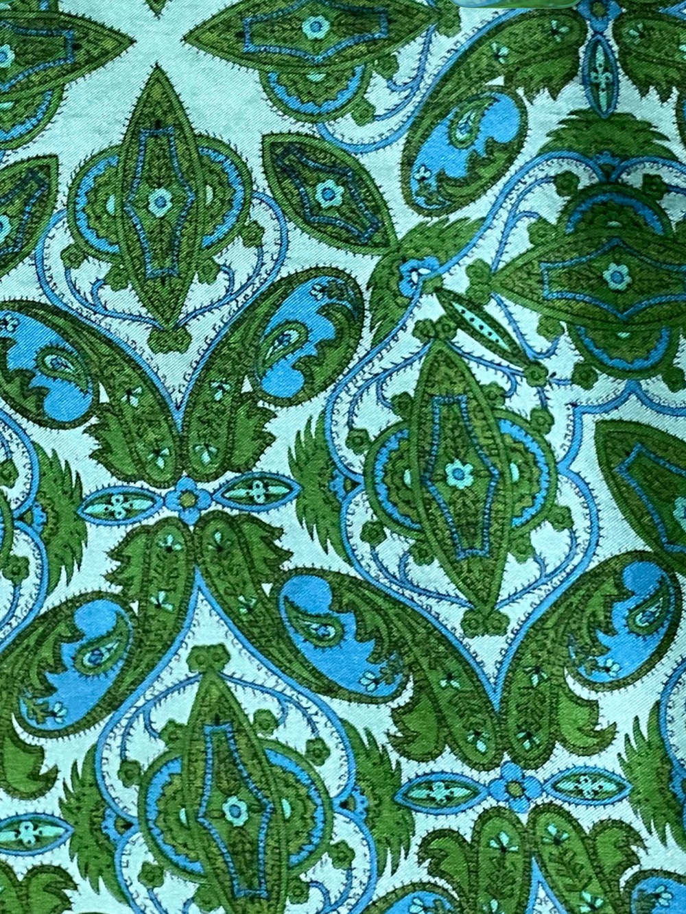 Vintage Liberty of London Scarf Green Blue Botanical Print England 23” - Picture 8 of 12